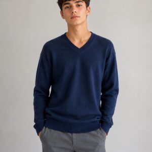 Buzo escote V azul