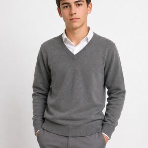 Buzo gris escote V