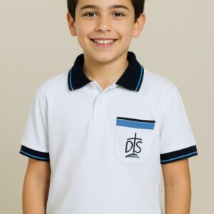 Remera polo blanca manga corta La Mennais