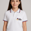 Remera polo blanca manga corta Francés