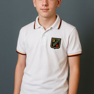 Remera polo blanca manga corta Alemán