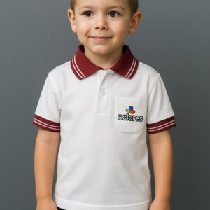 Remera polo blanca manga corta Horacio Quiroga Colores